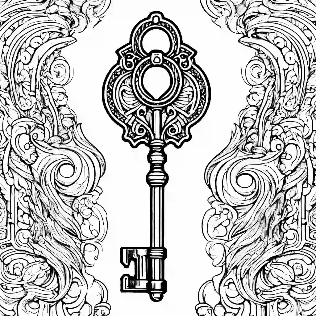 Keys coloring pages